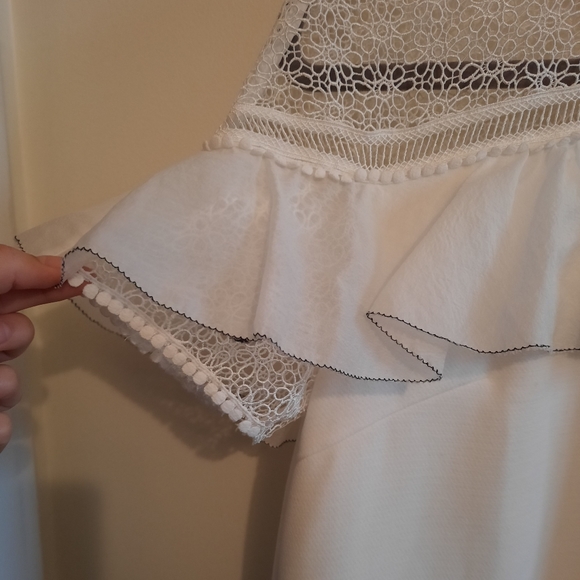 Self-portrait Military Cape Mini Dress in White - Picture 7 of 13